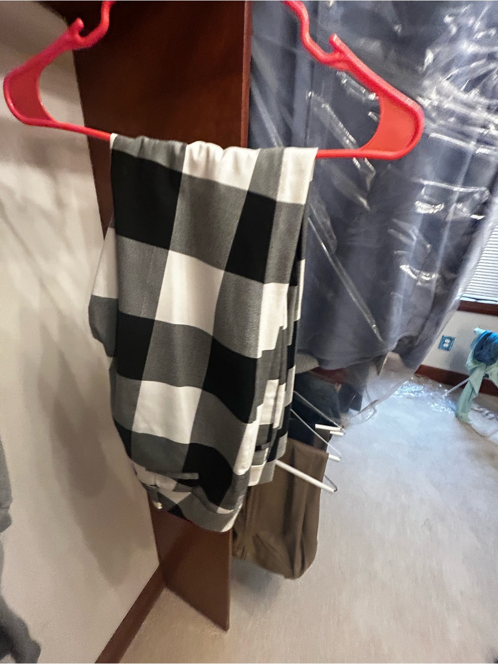 New York & Company Black and White Plaid Wide-Leg Pants